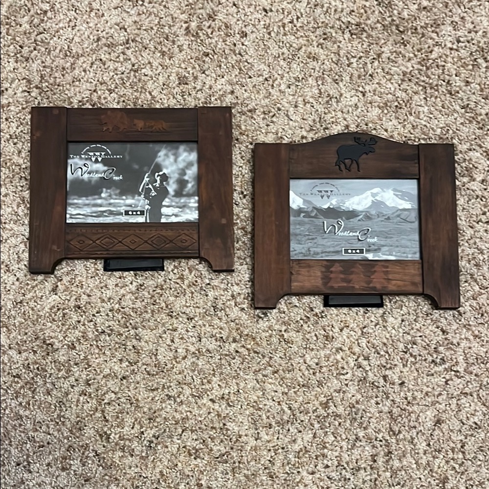 Rustic Brown Wooden Picture Frame Set